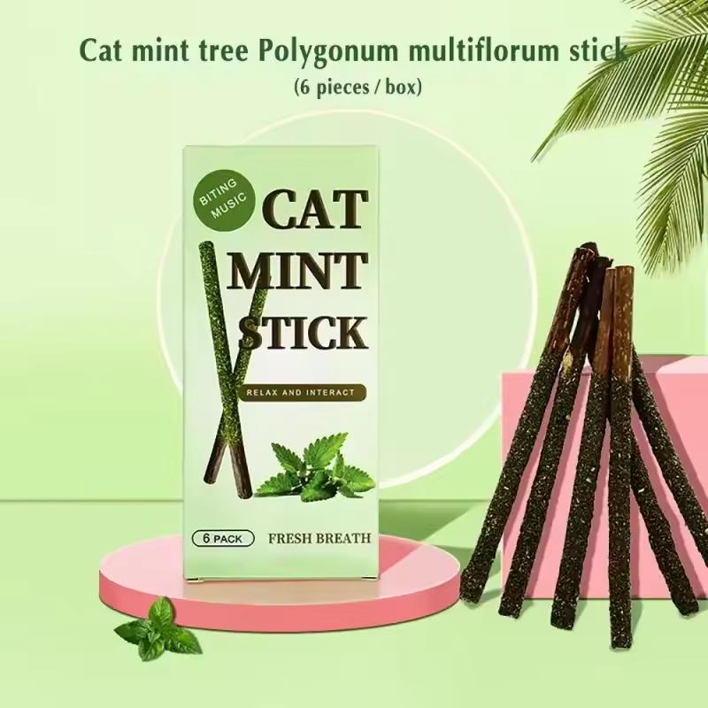 6pcs Natural Matatabi Cat Stick Mint Caught Bite Excited Rods Silvervine For Cat Teeth Cleaning Treating Pet Supply Cat Toys 4