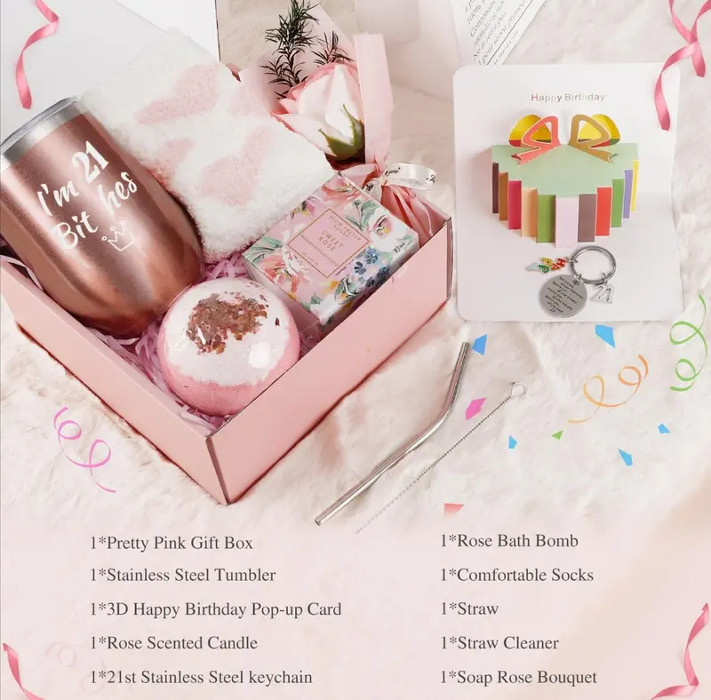 Birthday Gifts for Women, Gifts for Her, Mum, Best Friends, Sister, Wife, Girlfriend, Happy Birthday Hamper Gift Set for Women, Birthday Gift Ideas, Unique Gift Basket Birthday Presents for Women  Any Age 18th Birthday 30th Birthday 4