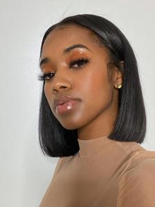 13x4x1 T Part Human Hair Lace Front Wigs, Short Bob Human Hair Wigs, Straight Hair Natural Color for Women Girls Daily Party