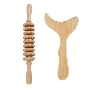 Wooden Massage Tool Set, 2 Counts/set Manual Massage Tool, Body Shaping Tool, Muscle Relaxation Tool, Body Care Tool, Suitable for Home and Professional Use