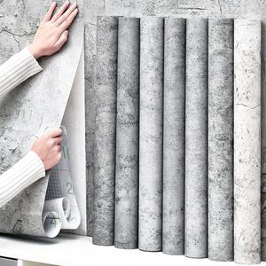 3D Concrete Wallpaper, Self Adhesive Removable Wall Sticker, Industrial Matte Texture Vinyl Wall Decal, Wall Decor for Home Living Room Bedroom