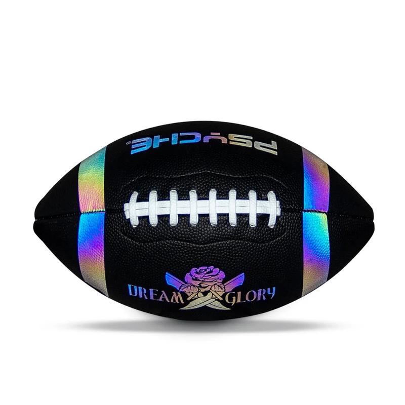 Holographic Black Rugby Ball – PU Leather Anti-Slip Official Size 9 | PSYCHE Sport Training Ball 2