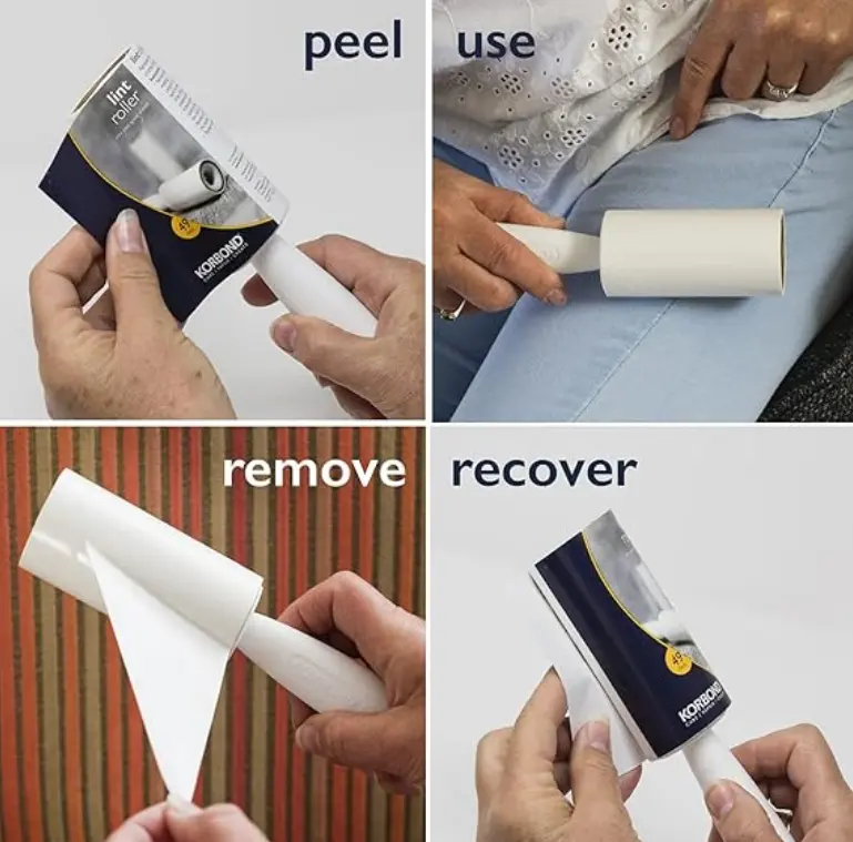 Lint Roller 7.4m - Lint Remover & Sticky Rolls, Pet Hair Remover, Cat Hair Remover, Clothes Sticky Roller - Compatible with Lint Roller Refills Cleaning Sheets 1