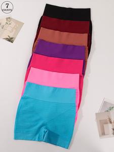 Women's Solid High Waist Shapewear Shorts, Tummy Control Butt Lifting Shapewear Bottoms, Ladies Shapewear for Daily Wear