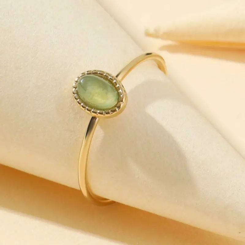 1pc fashion ring with natural stone decoration in adjustable opening style, perfect for women's daily wear, birthday gift 4