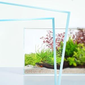 Product Introduction of 7 Litre Rimless Low Iron Glass Aquarium Tank (7.8" L × 7.8" W × 7.8" H / 20cm x 20cm x 20cm), Thickness Standard Jointed 6