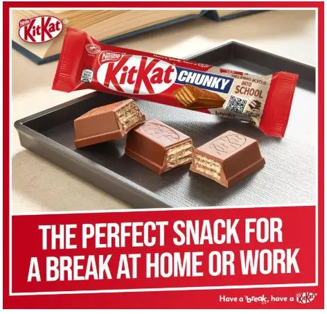Kit Kat Chunky Milk Chocolate Bar Multipack | 4 x 40g Snack produced by Nestle 4