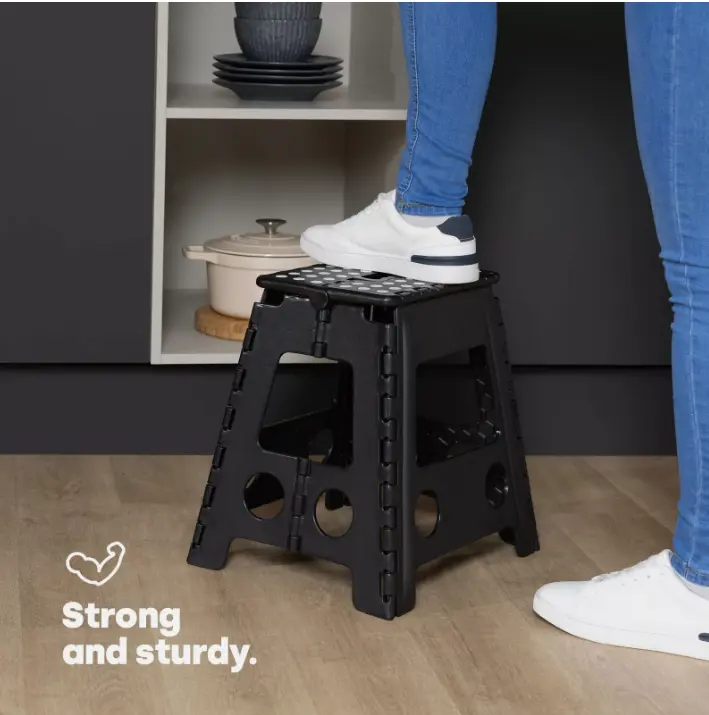 Folding Step Stool Plastic Heavy Duty Multi Purpose Easy Foldable Home Kitchen 4
