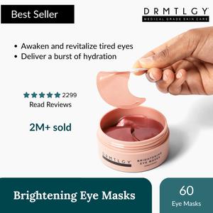 DEAL DROP: DRMTLGY Brightening Eye Masks (30 Pairs) | Caffeine + Niacinamide | De-Puff, Brighten, Hydrate | Viral Eye Masks Everyone’s Using!