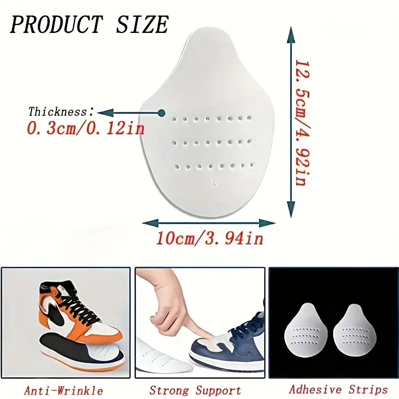 2 Pairs Anti-Wrinkle Shoes Protectors For Sneakers Casual Shoes, 7-12 4