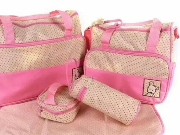 Large 5pcs Mummy Handbag Diaper Bags Set Shoulder Baby Nappy Changing Bag Travel 5