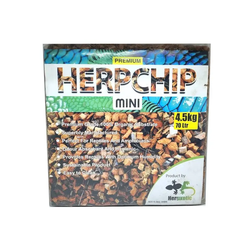 Herp Chip - Mini Chip Reptile, Amphibian & Invertebrate Substrate - 100% Organic Coconut Husk 1