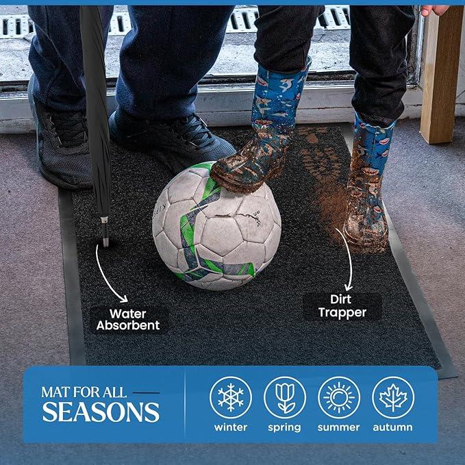 Washable Dirt Trapper Door Mats Indoor & Outdoor, Heavy Duty Non Slip Doormats, Stylish Rubber Backed Floor Mat, Super Absorbent Front Door Mat, Entrance Rug for Kitchen Plaid Non-slip gypsy home 5