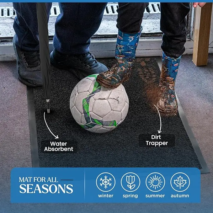 Washable Dirt Trapper Door Mats Indoor & Outdoor, Heavy Duty Non Slip Doormats, Stylish Rubber Backed Floor Mat, Super Absorbent Front Door Mat, Entrance Rug for Kitchen Plaid Non-slip gypsy home 5