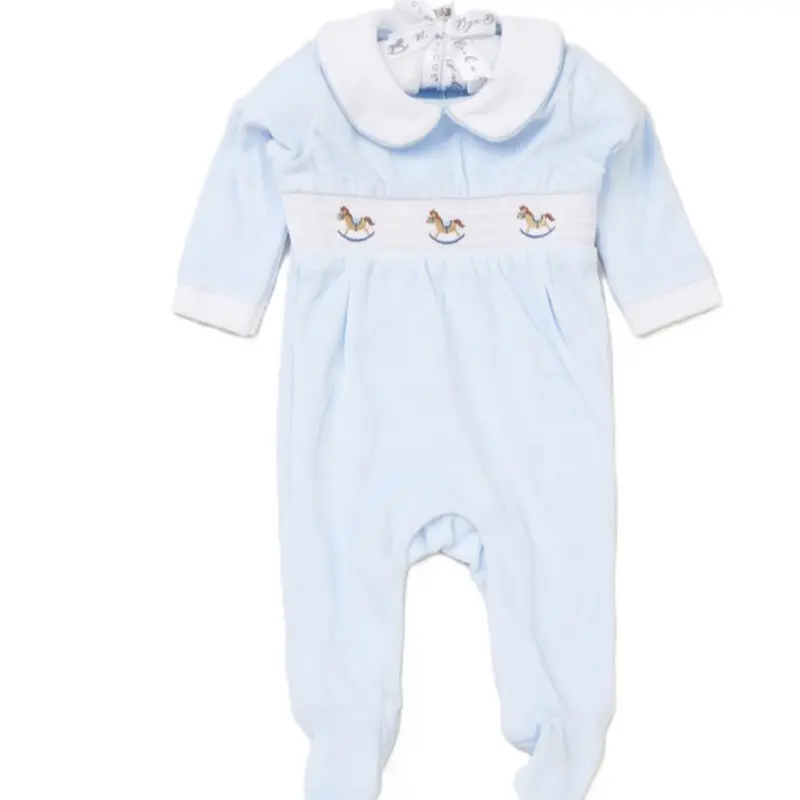 Baby boys rocking horse sleep suit