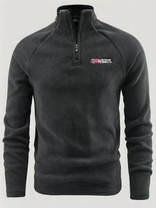 Men's Letter Print Half Zip Sweatshirt, Regular Fit Casual Soft Comfy Long Sleeve Pullover for Daily Wear, Men's Top for All Seasons, Athletic Workout Clothing