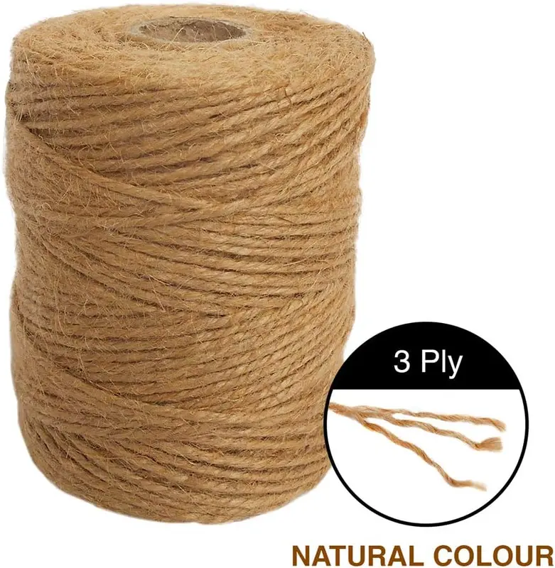 Jute Twine Biodegradable Garden Twine - 333 Feet / 101m Jute String, 3 Ply 2mm Thickness Jute Rope for Decoration, Garden, Floristry, DIY Arts, Bundling, Crafts & Wrapping - Brown 1