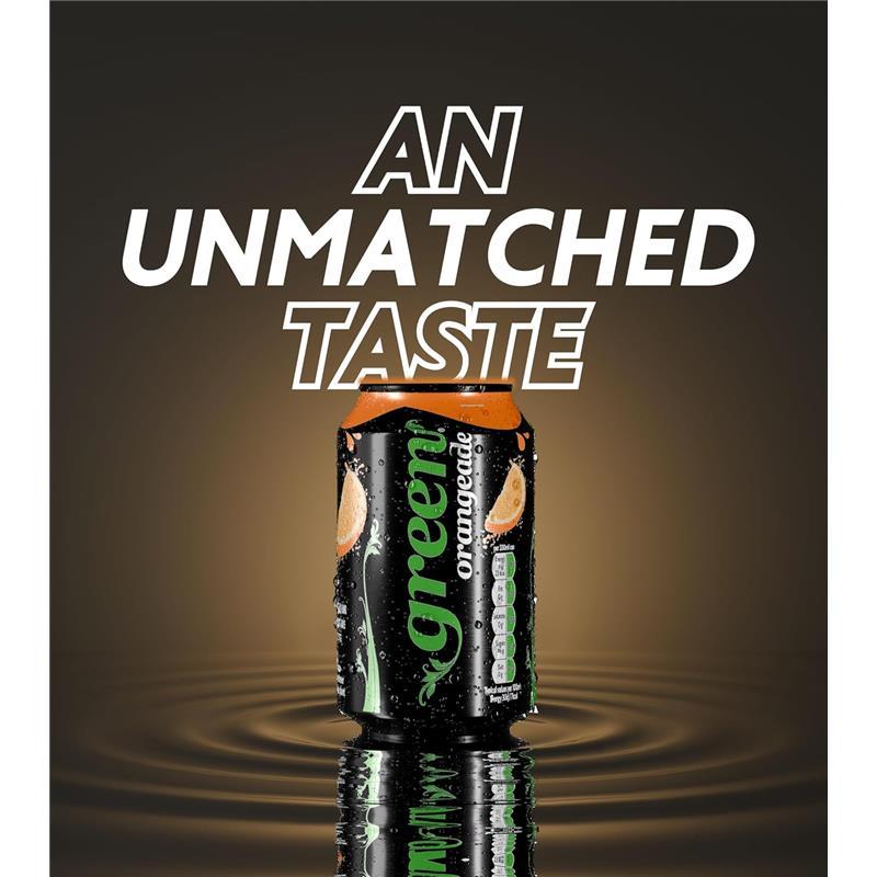 Green Orangeade Sparkling Soft Drink – Low Calorie, No Added Sugar, 24 Cans x 330ml Beverage Natural 6