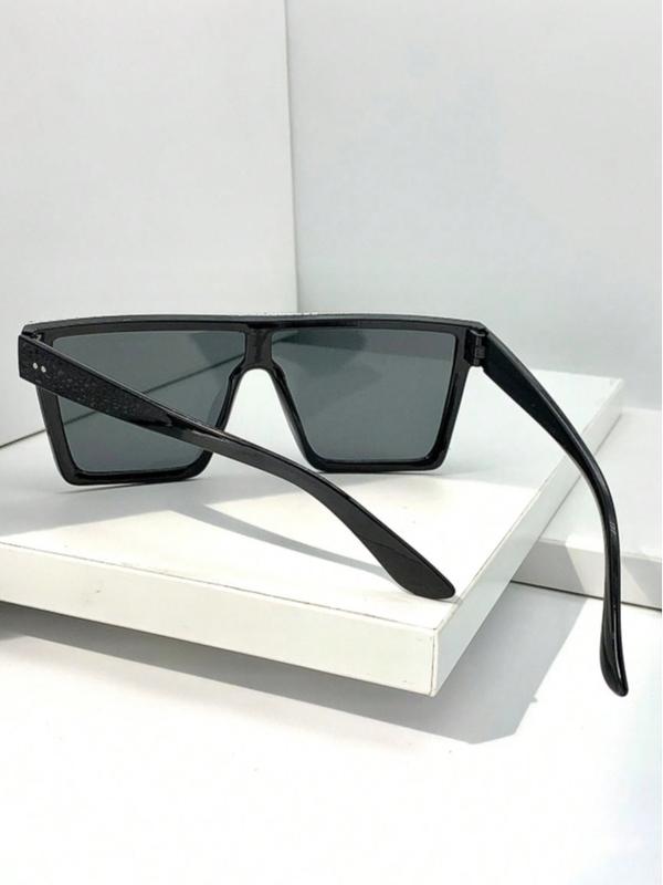1pc Women Fashion Square Rhinestone Decorated Y2K Style Eyeglasses Beach Accessories For Women Glasses Shades 4