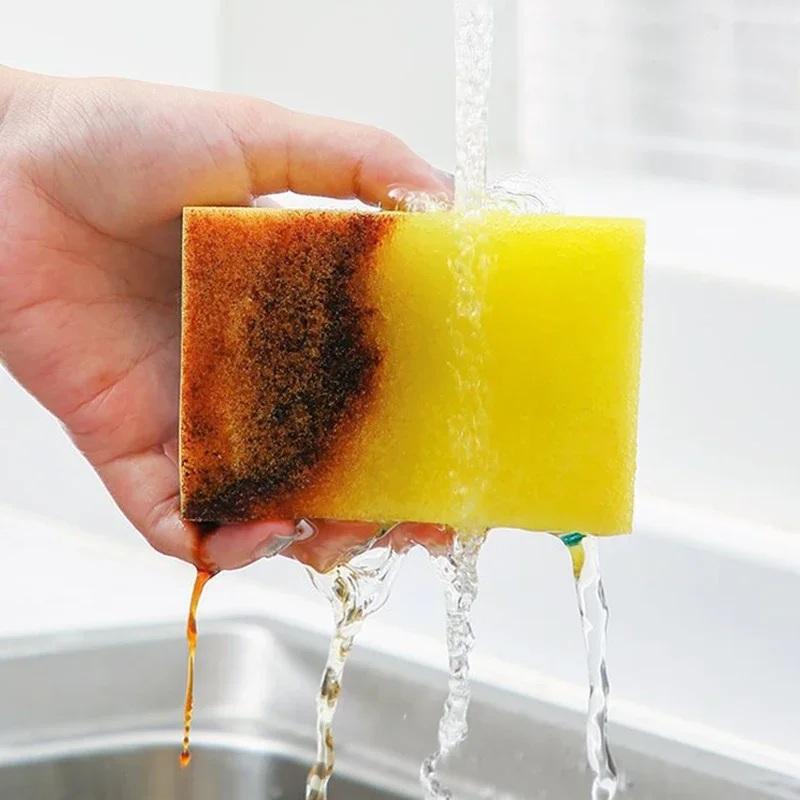 Highly absorbent Double-Sided sponge magic cleaning pot rust sponge cleaning brush kitchen grease cleaning tool 2