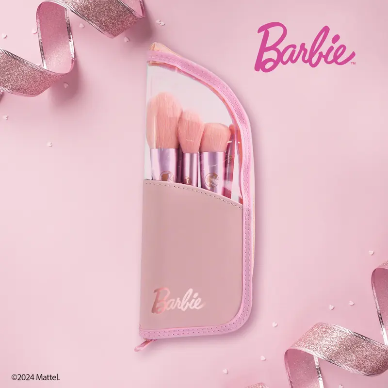 Barbie Make-Up Brushes in Storage/Travel Case - 5 makeup brushes 6