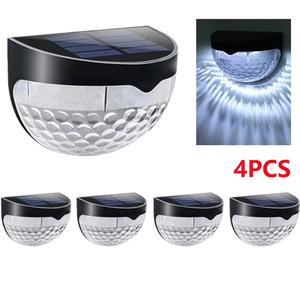 4 PCS SUPER BRIGHT SOLAR POWERED DOOR FENCE WALL LIGHTS LED OUTDOOR GARDEN LAMP