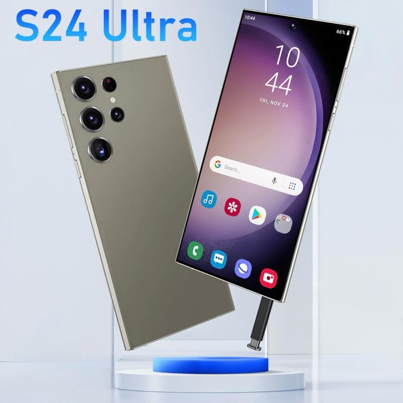 Product Introduction of S24 Ultra Smartphone with Stylus Pen | 6.6" Curved HD+ Display | 3GB RAM + 64GB | 4500mAh Battery | Global 4G LTE Charging Expandable Fingerprint Rear Screen Cellphone Card Camera 24