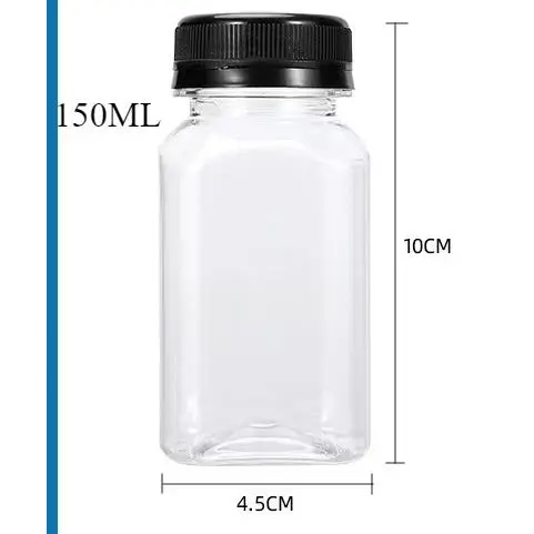 Clear Plastic Juice Bottle, Leakproof Drinking Bottle for Juice, Milk, Smoothie, Portable Drinking Bottle for Home Office School Daily Use, Summer for Gift Organiser Tin 6