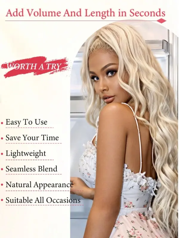 Natural Wavy Long Ponytail Clip for Women 3