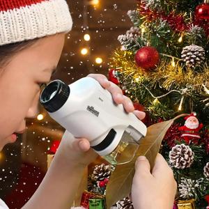 Portable Microscope, 1 Count Batteries Required 60X-120X Mini Pocket Microscope with LED Light, High Definition Microscope for Preschool Home Study