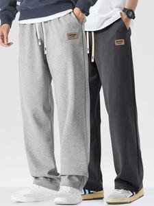 Men's Letter Print Drawstring Waist Sweatpants, Casual Comfy Regular Fit Jogger Pants for Spring & Fall, Men's Trousers for Daily Wear