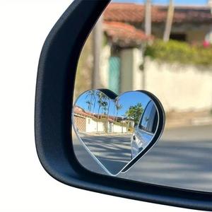Heart Shaped Car Blind Spot Mirror, 360 Degree Wide Angle Convex Mirror, Car Exterior Accessories for Automotive Car Parking