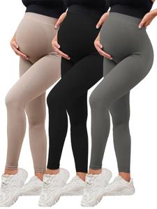 Maternity Solid Color High Waist Leggings, Casual Comfy Breathable Skinny Pants for Pregnancy & Postpartum, Maternity Bottoms for All Seasons, Pregnancy Clothes
