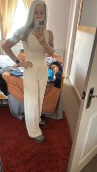 Product Review of Two-piece Set Women's Solid Textured Co-ord Set, Casual Round Neck Crop Tank Top & Wide Leg High Waist Pants Set, Ladies Summer Clothes for Daily Wear from A**a J**e C**9 2
