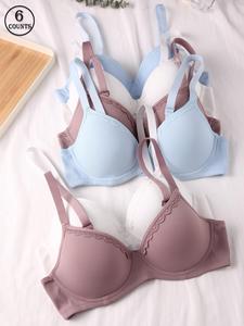 Women's Solid Color Adjustable Strap Underwire Everyday Bra, Breathable Comfortable Backless Lingerie Top for Daily Wear,  Ladies Underwear for All Seasons