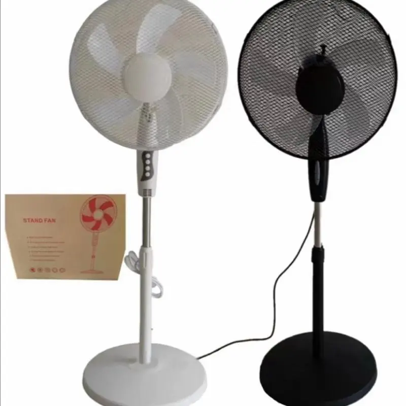 Stand Fan Pedestal fan 16" Oscillating free stand fan Floor fan adjustable height 3 Speed Black & White 0