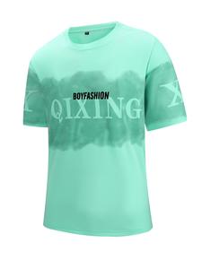 Men's  Letter Print Round Neck Tee, Regular Fit Casual Short Sleeve Crew Neck T-shirt for Summer, Fashion Men's Top for Daily Wear