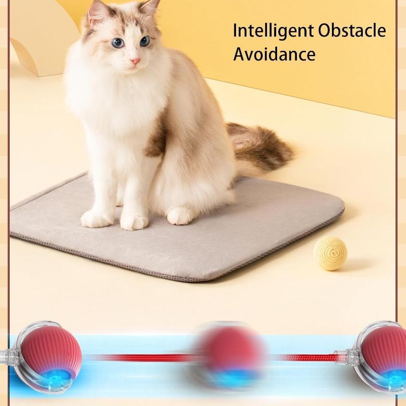 Newly Designed 360° Interactive Electric Rolling Mobile Rechargeable Self-play Stimulating Toy, Pet Chase Ball with Fast Tail Rope, Suitable for Indoor Cat, Small Dog Toy 5