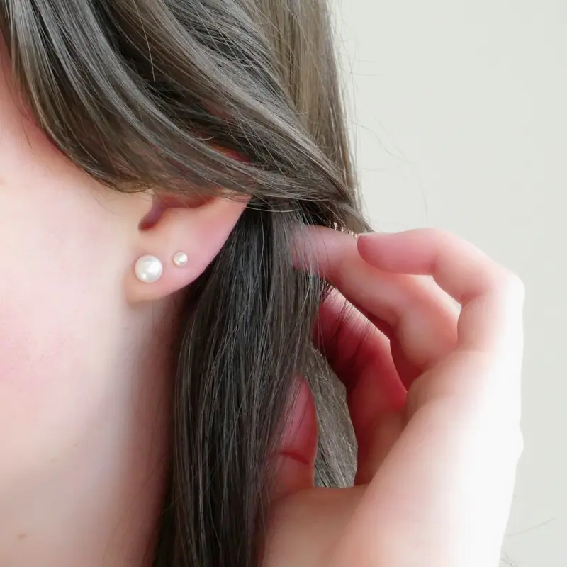Pearl Stud Earrings  Jewelry which is watersafe and anti tarnish and perfect for gifting 0