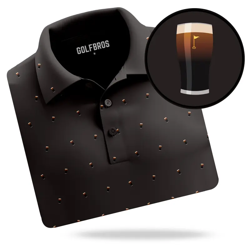 GUINNESS Men’s Golf Polo Shirt – Split the G Design – Black | Lightweight, Moisture Wicking, Sweat-Proof, Quick Dry, Athletic Fit, Breathable Performance Top 0
