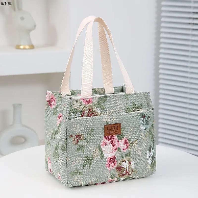 Portable Floral Design Lunch Bag for Women - Insulated, Perfect for Work, School, Travel, and Outdoor Picnics 3