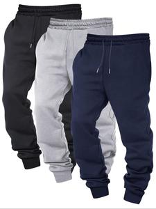 Men's Solid Drawstring Waist Sweatpants, Casual Comfy Loose Jogger Pants for Spring & Fall, Men's Trousers for Daily Wear
