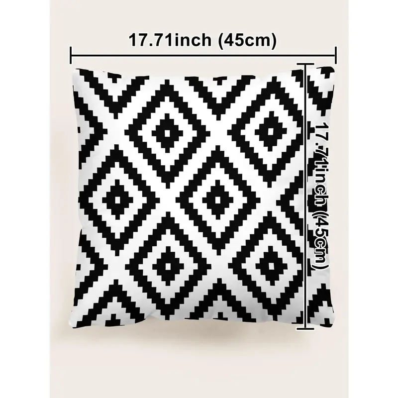 1pc Geometric Print Cushion Cover, Modern Throw Pillow Case, Pillow Insert Not Include, For Sofa, Home Decor 6