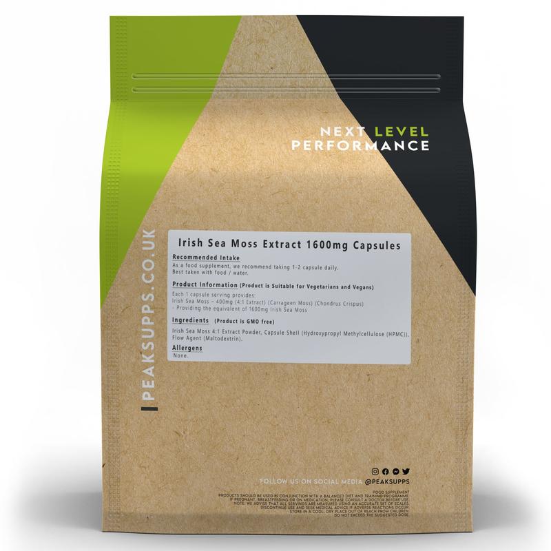 Irish Sea Moss Extract 1600mg Capsules (Wildcrafted) 1