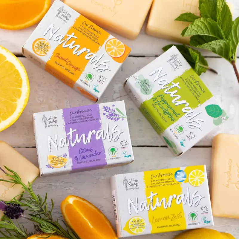 Little Soap Company Naturals Range - Bar Soap Lemon Zest Vegan Cruelty Free No SLS or Parabens Refreshing Cleansing Soap Bar 100g - Comfort, Cleanser 5