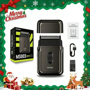 【Best Gift for Men】ENCHEN Mini Shaver MS003 Portable Foil Shaver Electric Beard Shaver Twin Blade Reciprocating Shaver Rechargeable Razor Suitable For Thick And Coarse Beards And Sideburns. Gifts Unwrapped