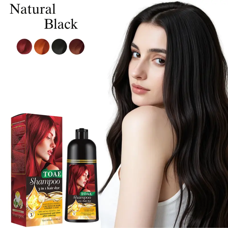Cleanses While Coloring – For Grey Hair, Easy Application, Gentle on Hair, Gentle Formula for Hair – Fast White Hair Coverage, Hair Dye with No Chemicals, Safe for Daily Use – Available in Wine Red, Chestnut Brown, Natural Black, Grey – Safe and Effective 0
