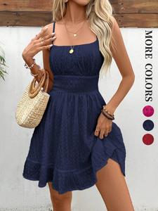 Women's Plain Minimalist Casual Sleeveless Dress, Knee-Length Slim-Fit, Perfect for Summer Outdoors, Ideal for Vacations, Afternoon Tea, Date Nights