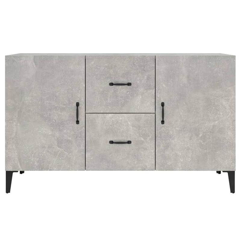 Modern Wooden 2 Door Concrete Grey Sideboard Storage Cabinet Unit With Drawers 4
