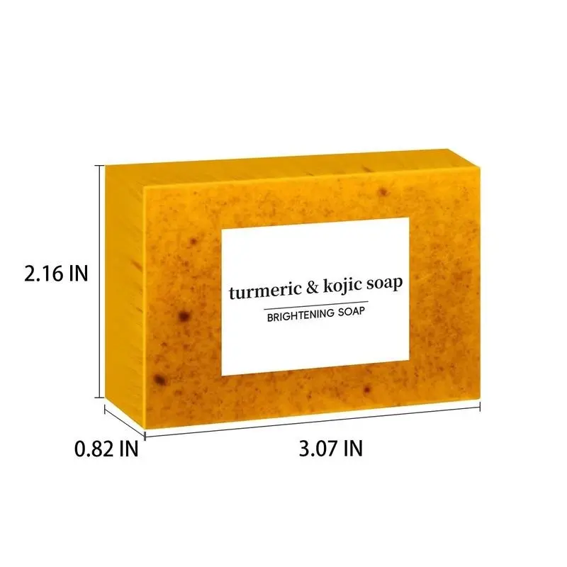 5PCS Turmeric & Kojic Acid Soap - Handmade Brightening Soap with Lemom,Turmeric and Kojic acid,Suitable for Body Wash,Body Care,Cleanser skincare 1